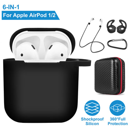 Silicone Case for Apple AirPod 1 2 AirPods Protective Cover Skin w/Strap Ear Hooks Watch Band Holder