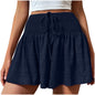 2026 Cross-Border European And American Women's Summer Fashion Solid Color Drawstring Sports Shorts
