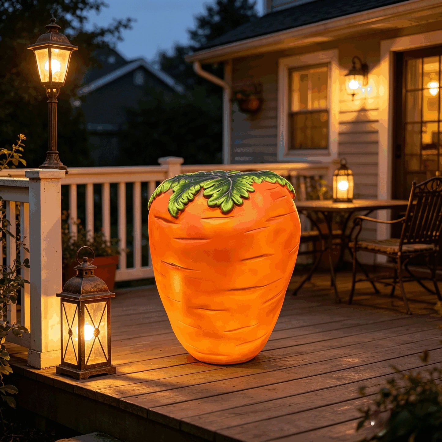 16" Oversized Carrot-Shaped Resin Stool