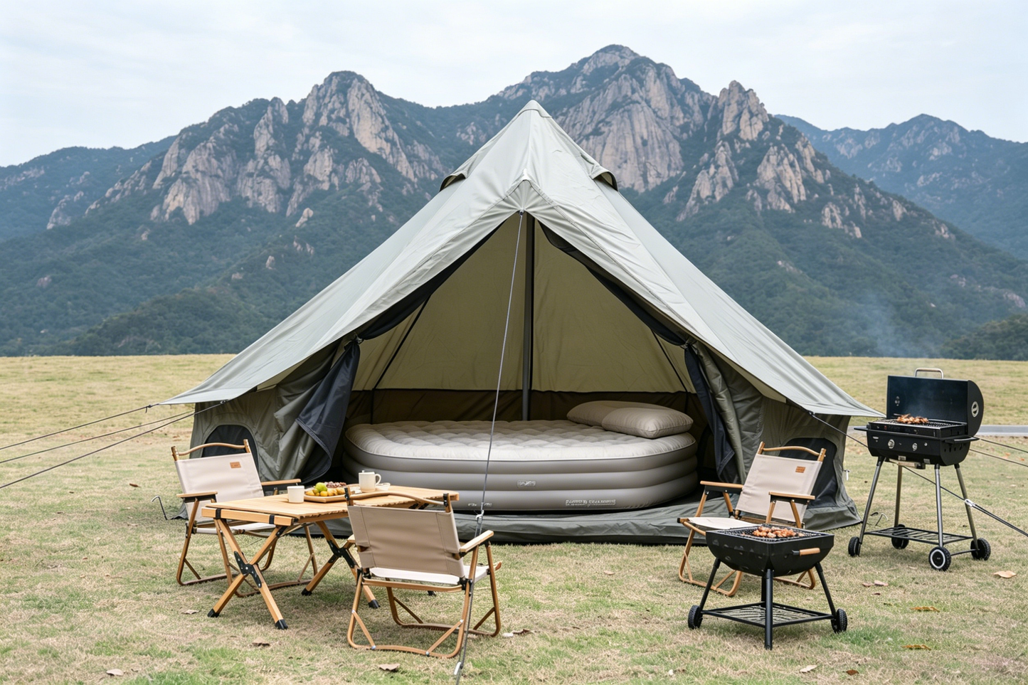 Oxford Bell Tent for Family Camping - Spacious 13.1ft Yurt with Stove Jack