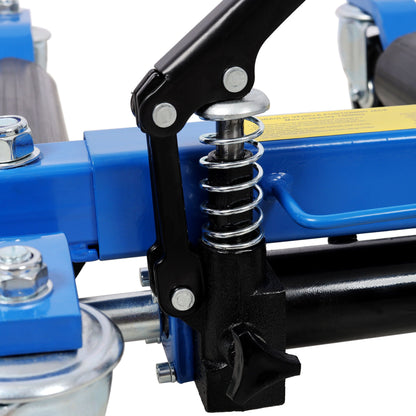 Hydraulic Car Wheel Dolly (Set of 2) With Foot Pedal Lift, 1, 500Lbs Capacity - Black / Blue