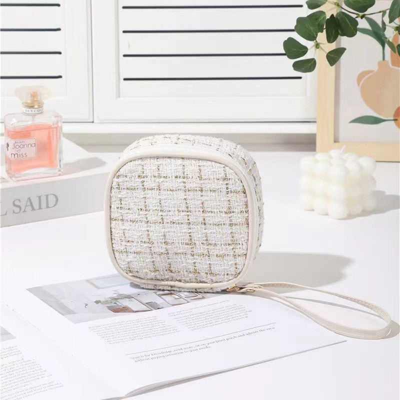 Chanel-style Makeup Bag With Handle Waterproof Storage Travel Organizer
