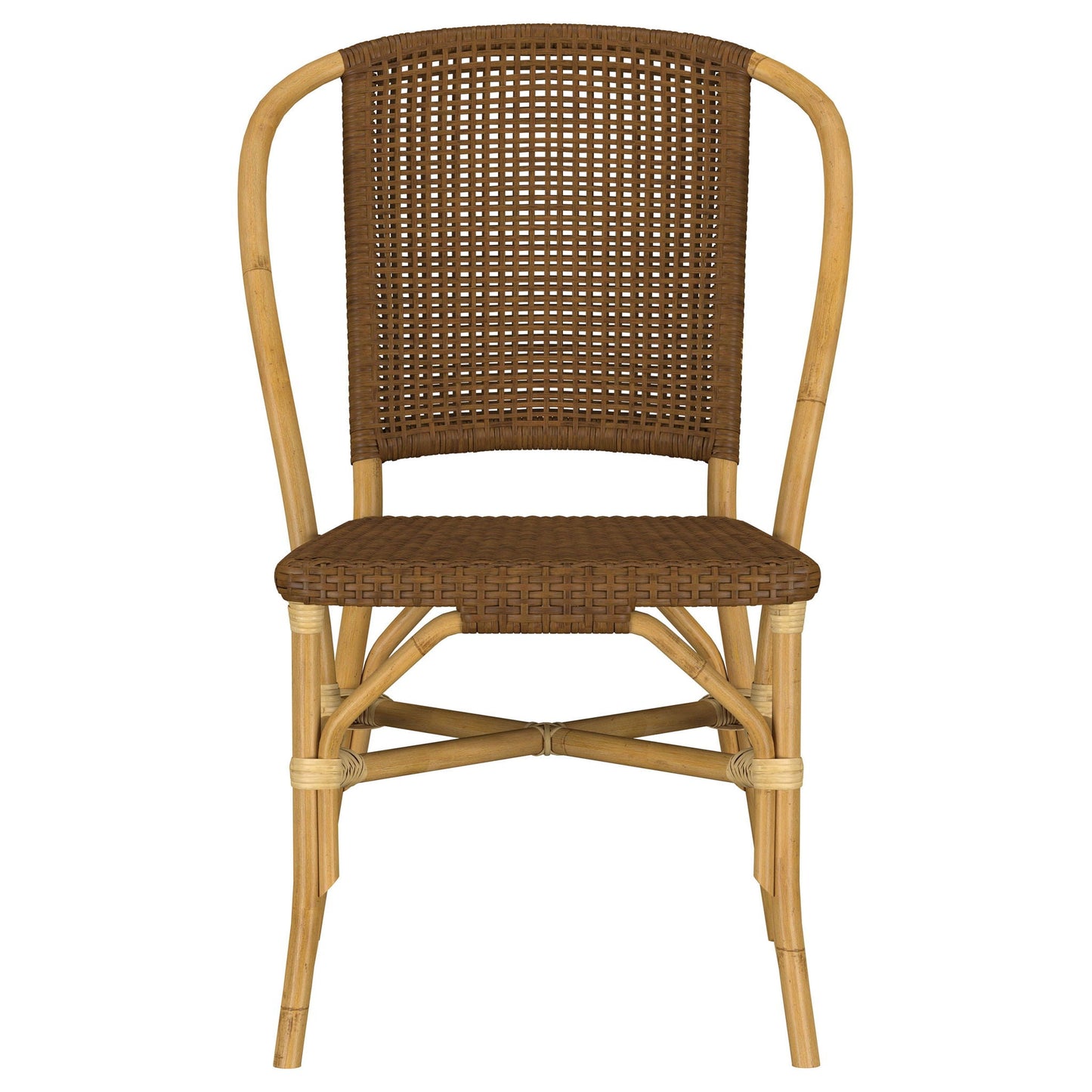 Lexley Woven Rattan Dining Side Chair Brown (Set of 2)