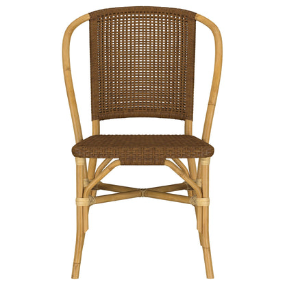 Lexley Woven Rattan Dining Side Chair Brown (Set of 2)