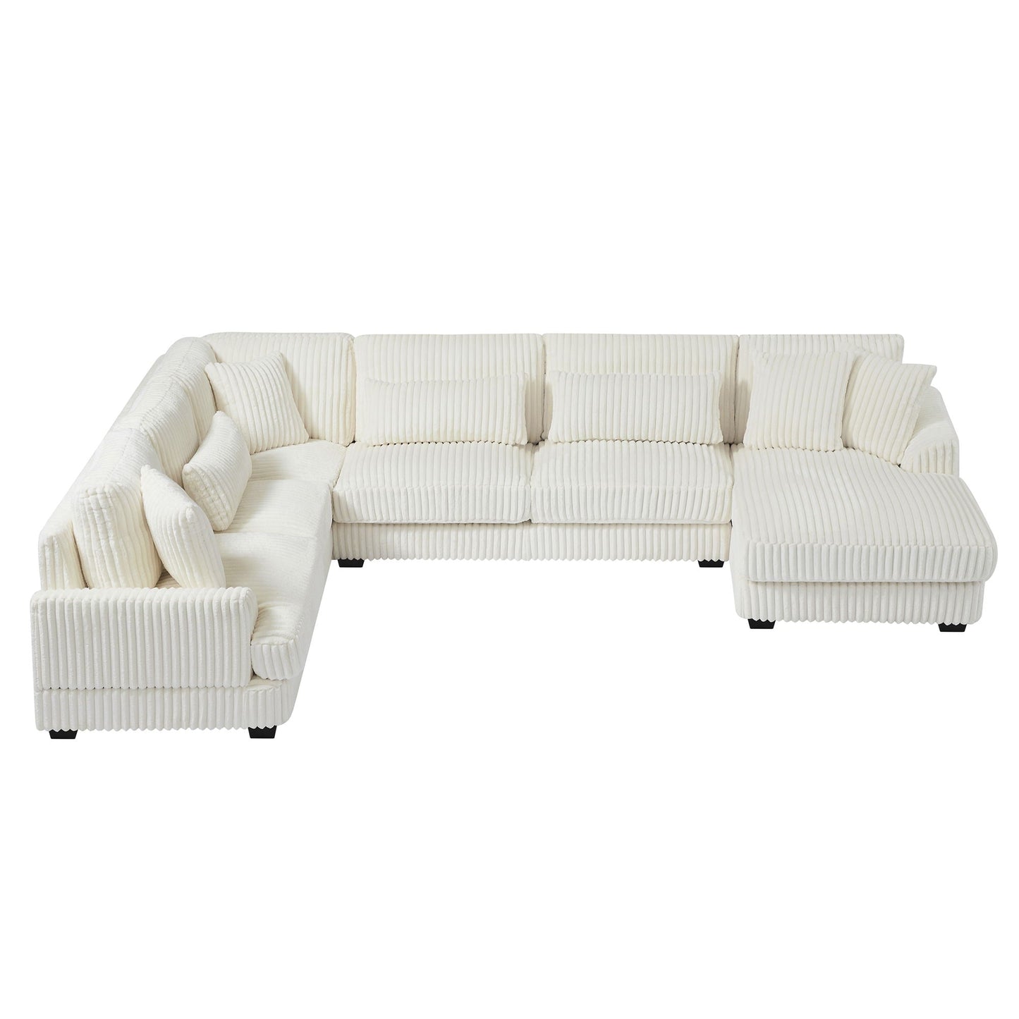 Oversized Sectional Sofa U - Shaped Sofa Couch Modern Sofa Upholstered In Soft With A Chaise Lounge For Living Room