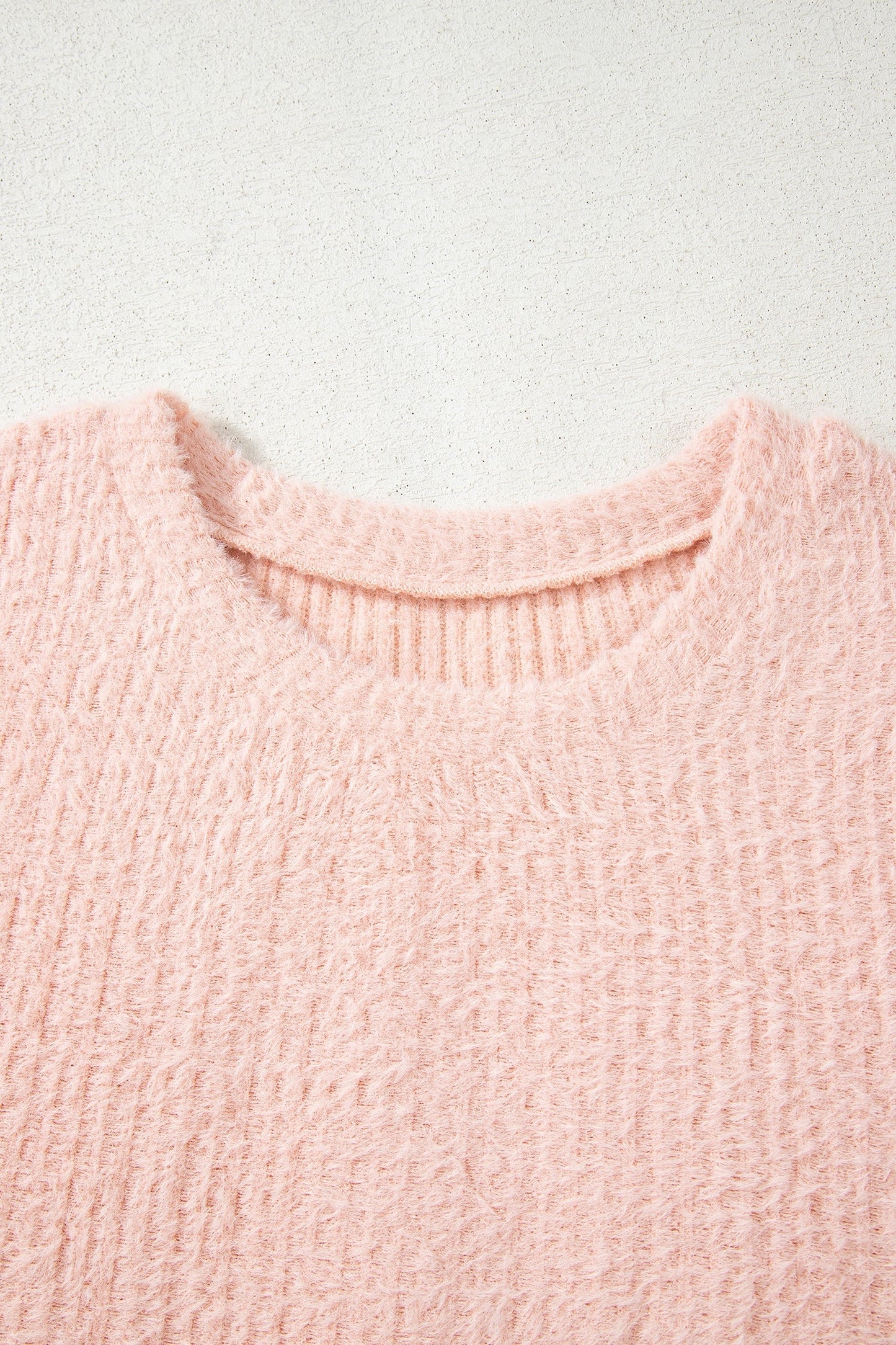 Ivy Fuzzy Ribbed Texture Long Sleeve Top