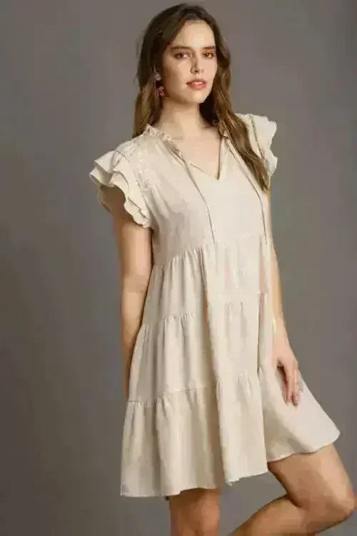 Umgee Linen Tiered Mini Dress – Breezy Summer Style S-2XL