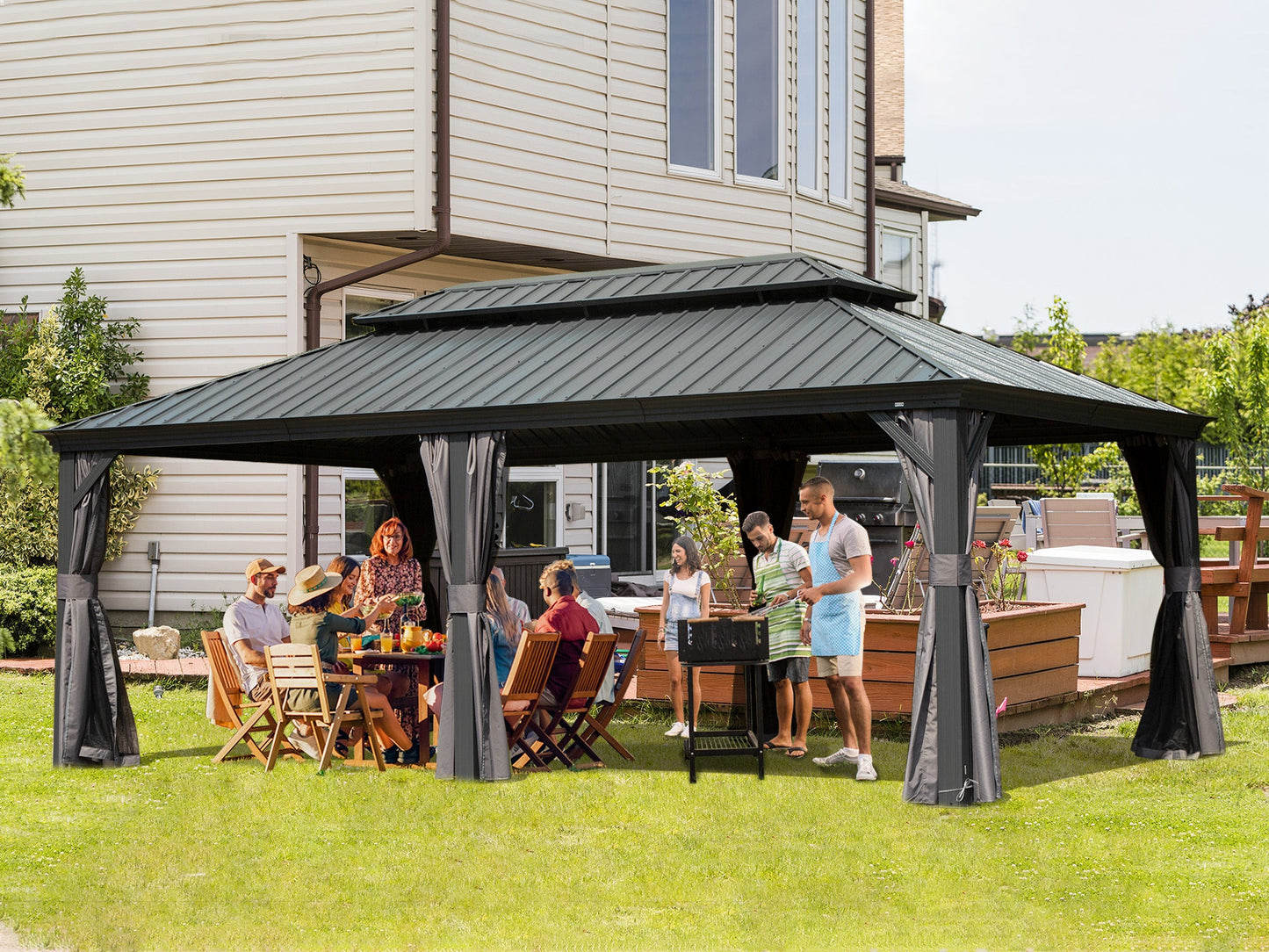 14' x 20' Hardtop Gazebo Outdoor Metal Gazebo Canopy