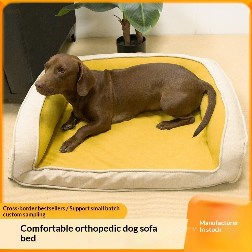 Pet Bed Orthopedic Dog Lounger Spine Supporting Cat And Dog Kennel