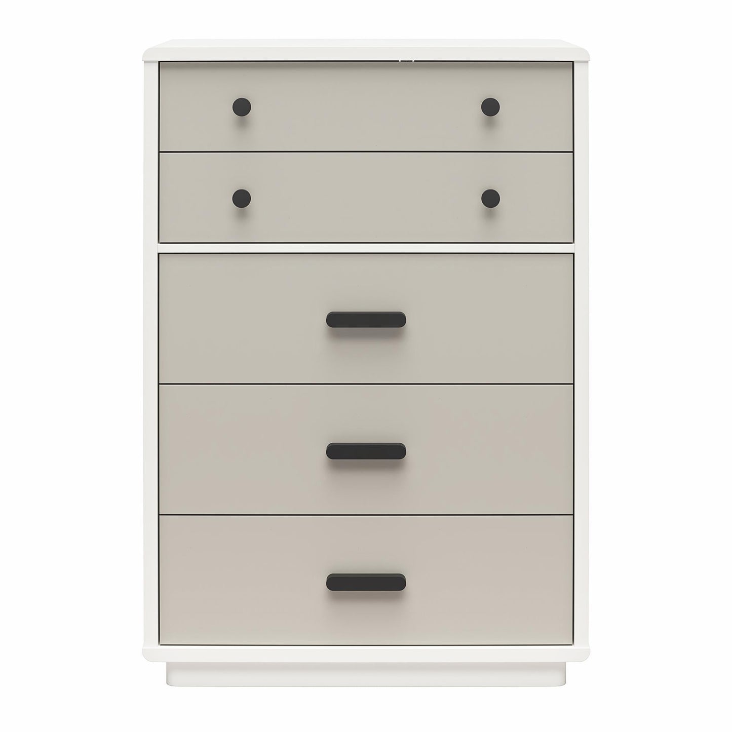 Valencia - 5 Drawer Dresser - White / Gray
