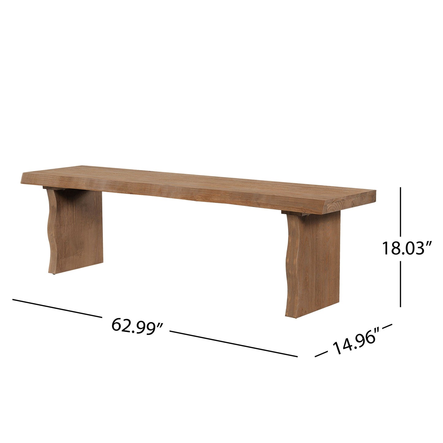 Indoor Dining Bench Fits 3 People - Pine