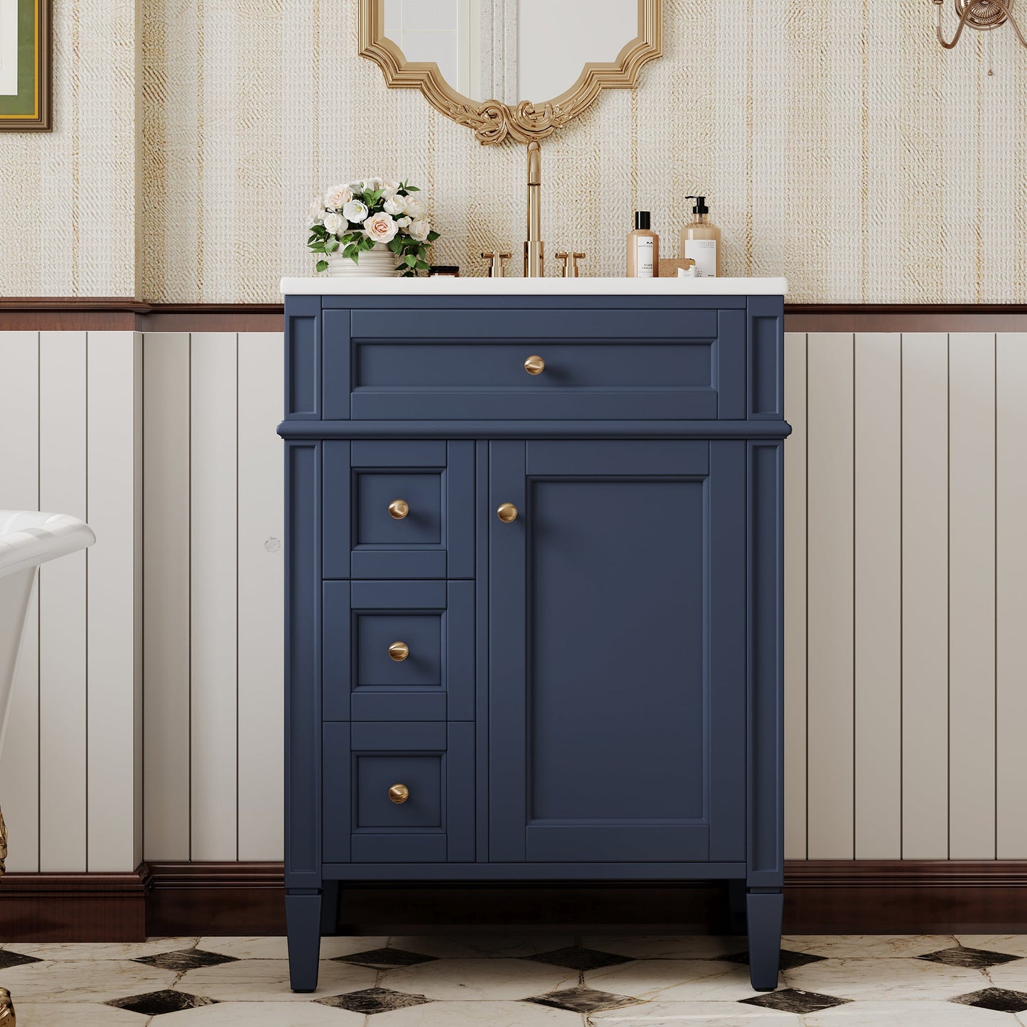 24'' Bathroom Vanity with Top Sink and Storage Cabinet