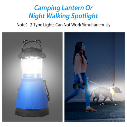 Camping Light Hand Crank Hiking Emergency Spotlight Lantern Lamps w/ Car Charger