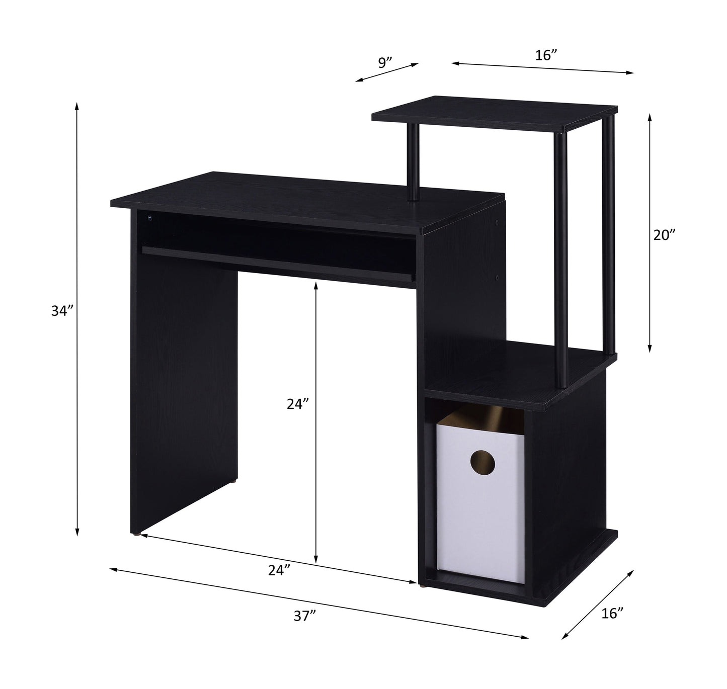 Lyphre Rectangular Computer Desk