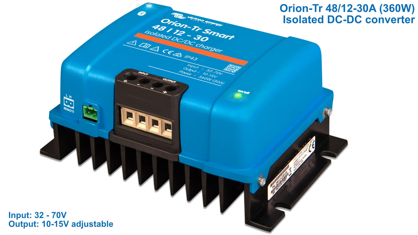 DC-DC Converters: step up/down transformers for 12V, 24V & 48V