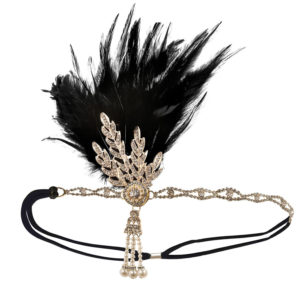 Masquerade Feather Headpiece Cross-Border Vintage Hair Band In European And American Style