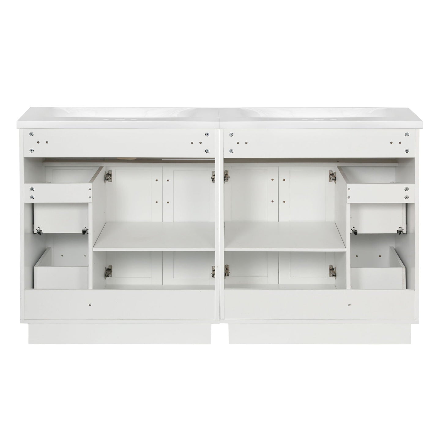 Bathroom Vanity With 2 Doors, 2 Drawers, Adjustable Shelf, Hidden Slides & Soft Close Hinges