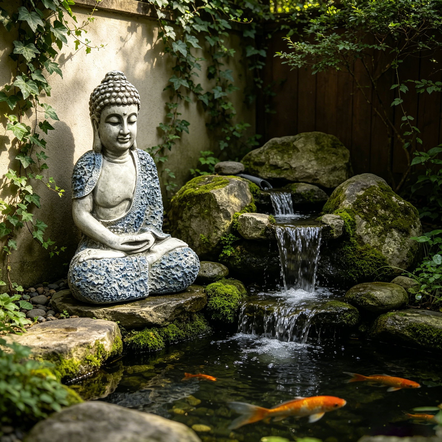 16'' Weatherproof Resin Buddha Garden Statue