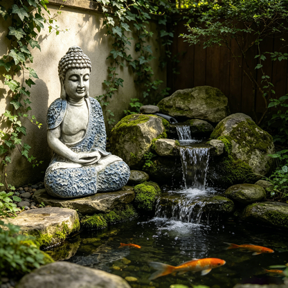 16'' Weatherproof Resin Buddha Garden Statue