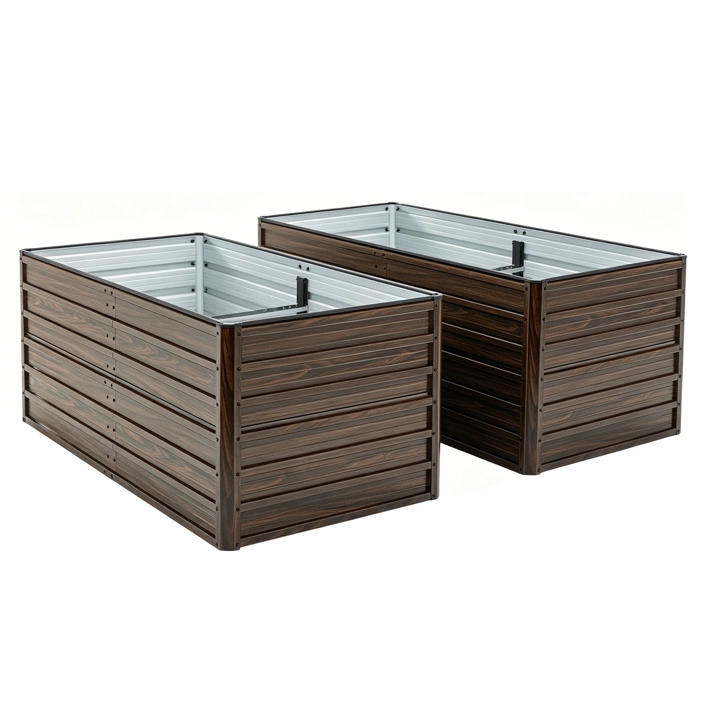 2-Pack 74.6"x35.4"x25" Raised Garden Bed Kit, Metal Elevated Planter Box