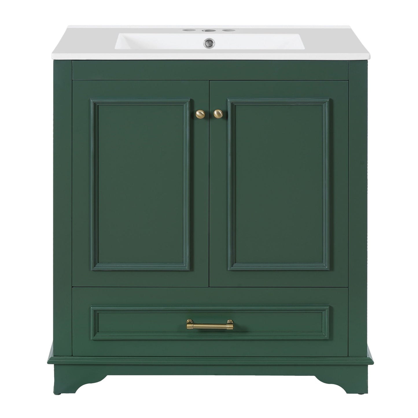 Bathroom Vanity With Sink, Cabinet & 2 Soft Closing Doors & Adjustable Shelf