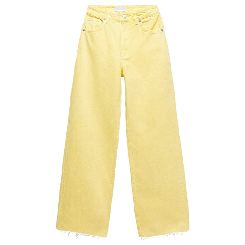 Women's High-waist All-match Straight-leg Mopping Jeans