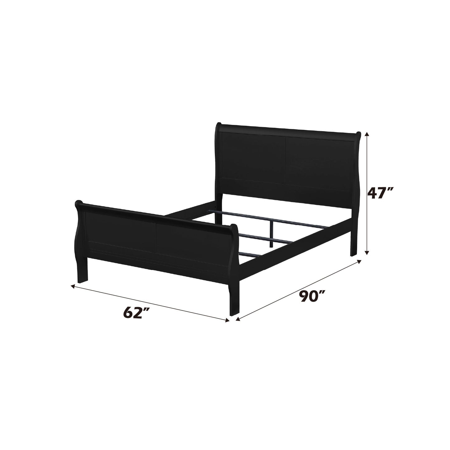 Louis Philippe Sleigh Style Bed