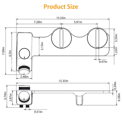 Bidet Attachment Non-Electric Fresh Water Bidet Sprayer Toilet Seat Attachment with Self Cleaning Dual Nozzles Cold Warm Water Temperature Pressure Co