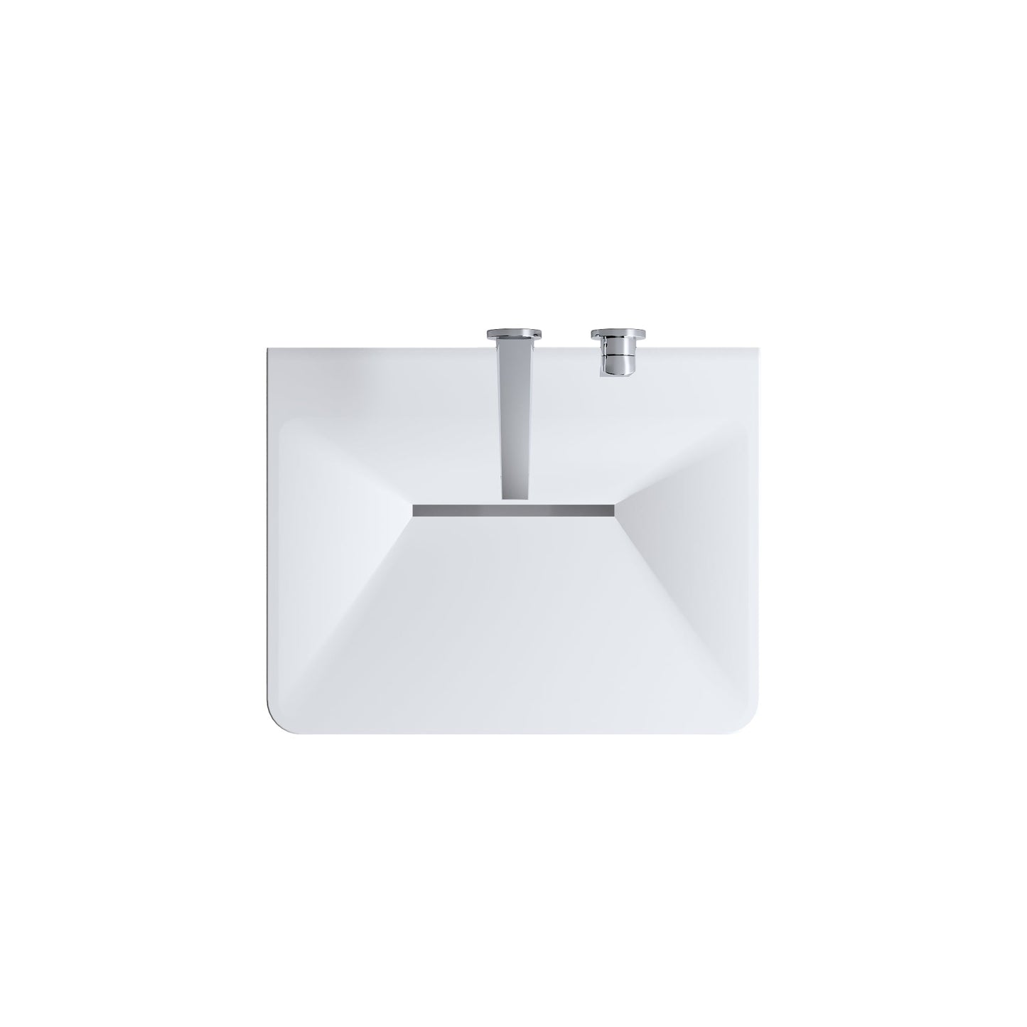Modern Wall-Mounted Solid Surface Pedestal Sink