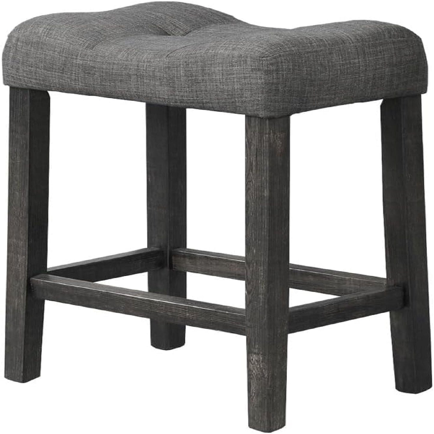 Transitional Style Counter Height Dining Stool With Footrest (Set of 2)