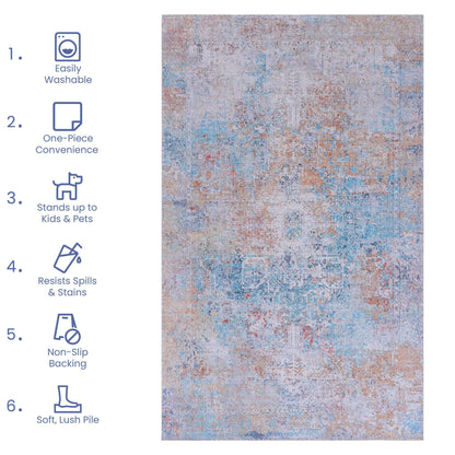Maval - Unique Washable Area Rug