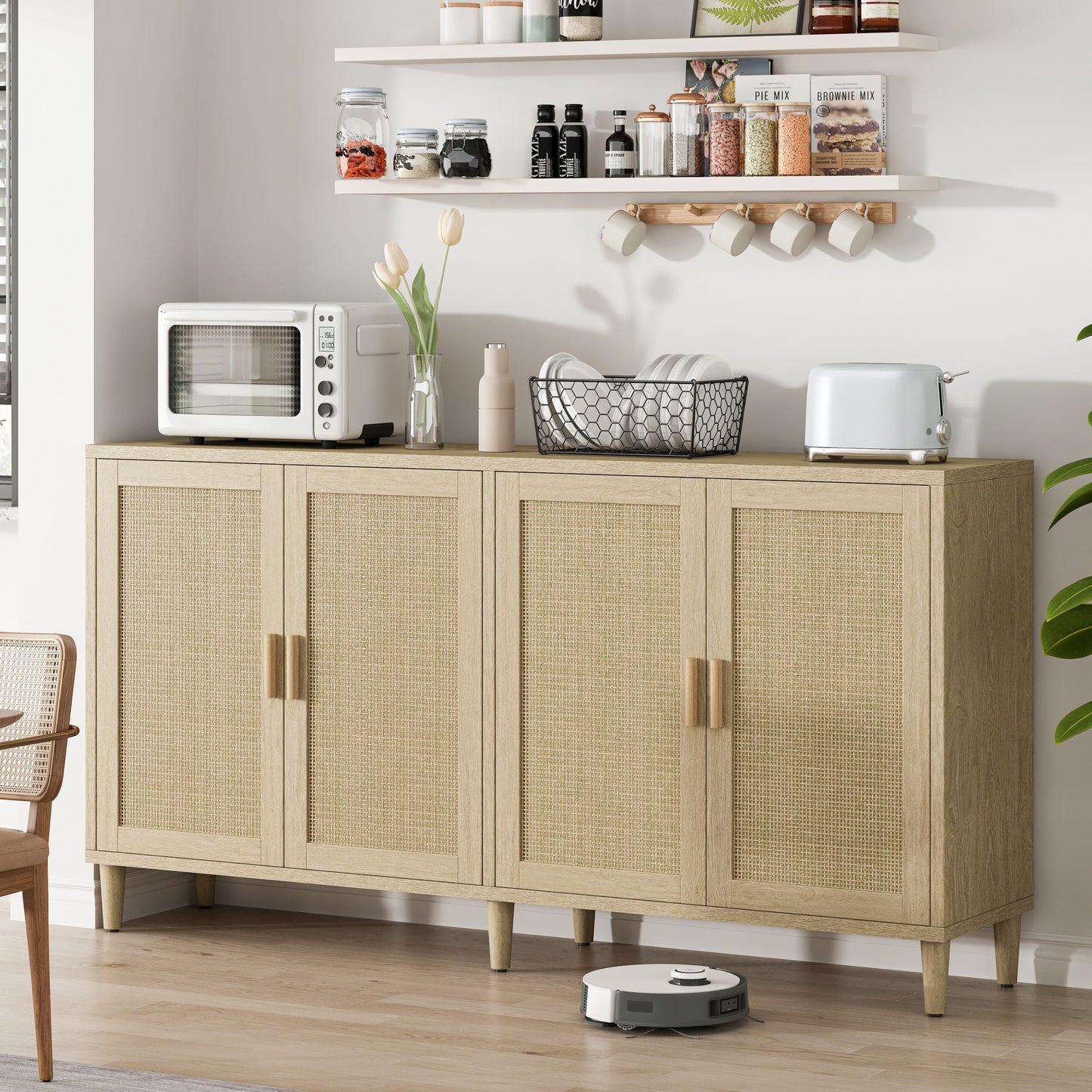 Buffet Cabinet With Adjustable Shelves For Kitchen