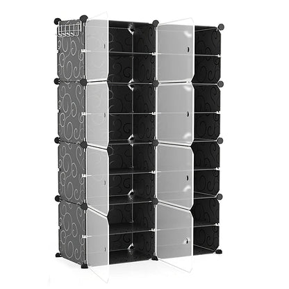 8-Tier Shoe Rack Organizer with Transparent Doors, 32 Pairs