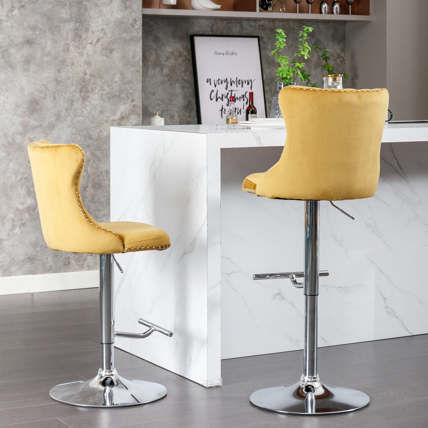 Swivel Adjustable Height Barstools Set of 2