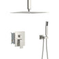 Dual Shower Head System With 12" Square Rain Shower And Rough In Valve