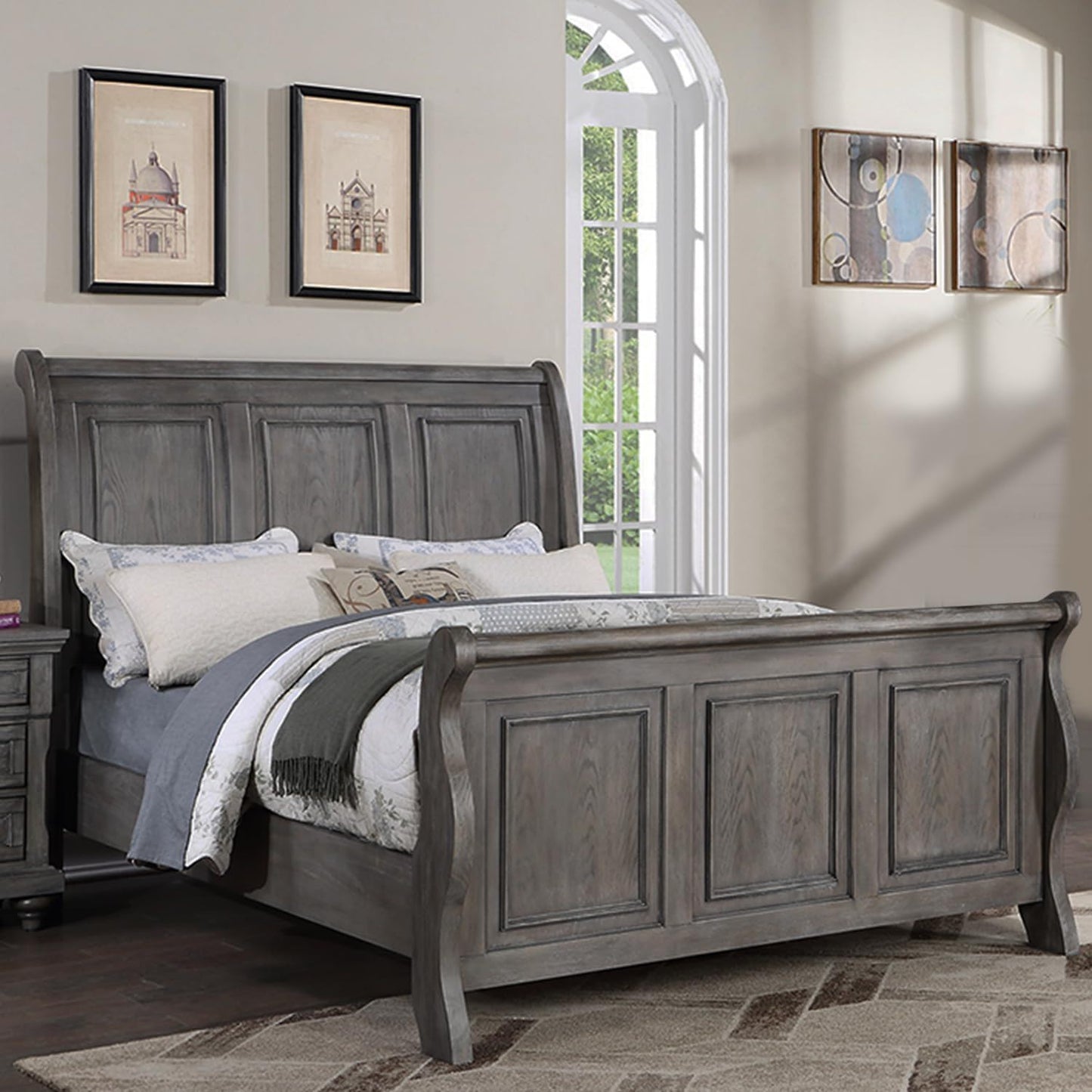 3 Piece Bedroom Set, Bed With 2 Nightstands