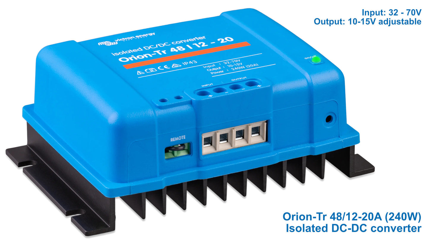 DC-DC Converters: step up/down transformers for 12V, 24V & 48V