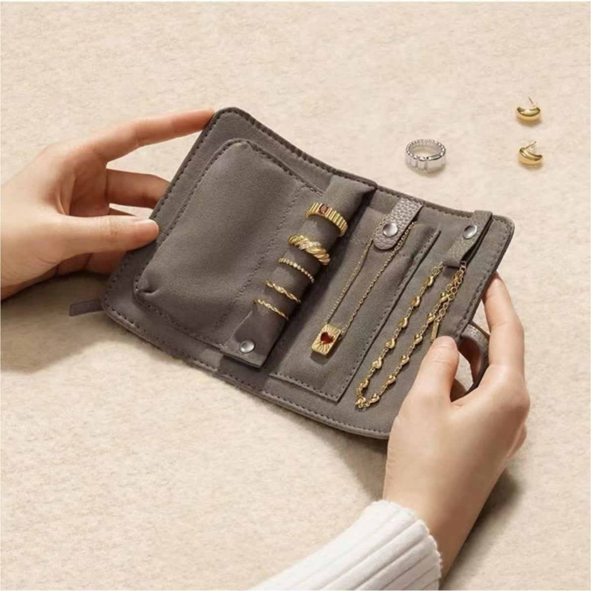 Jewelry Organizer Bag For Necklaces And Rings