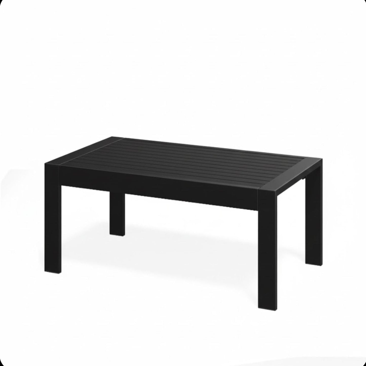All-Weather Outdoor Coffee Table With Wood-Look Top