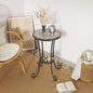 Patio Side Table with Shelf, Brown and Black