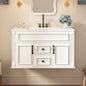 36 Inch Wall Mounted Bathroom Cabinet with Ceramic Sink and Drawers