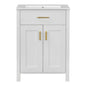 Bathroom Vanity Combo With Ceramic Sink, Luxurious Space-Saving Vanity, 2 Soft Close Doors