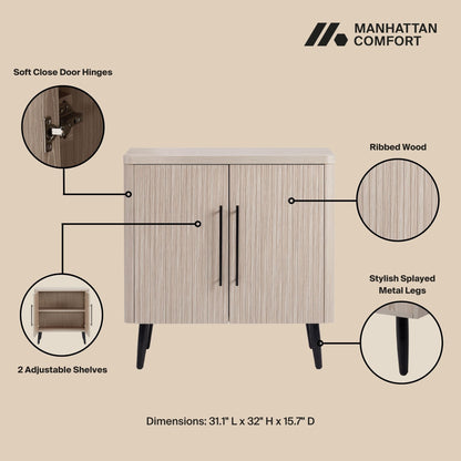 Jodie - Fluted Accent Cabinet - Oak