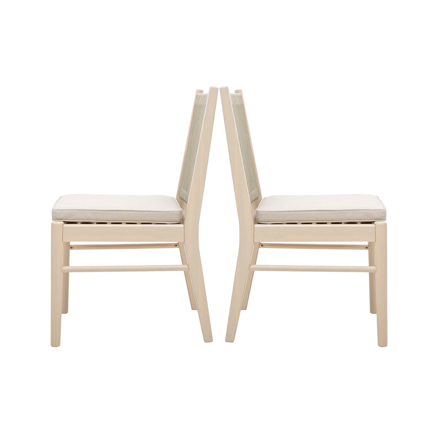 Cordoba Dining Chair Set of 2 - Comfortable Armless Beige Chairs