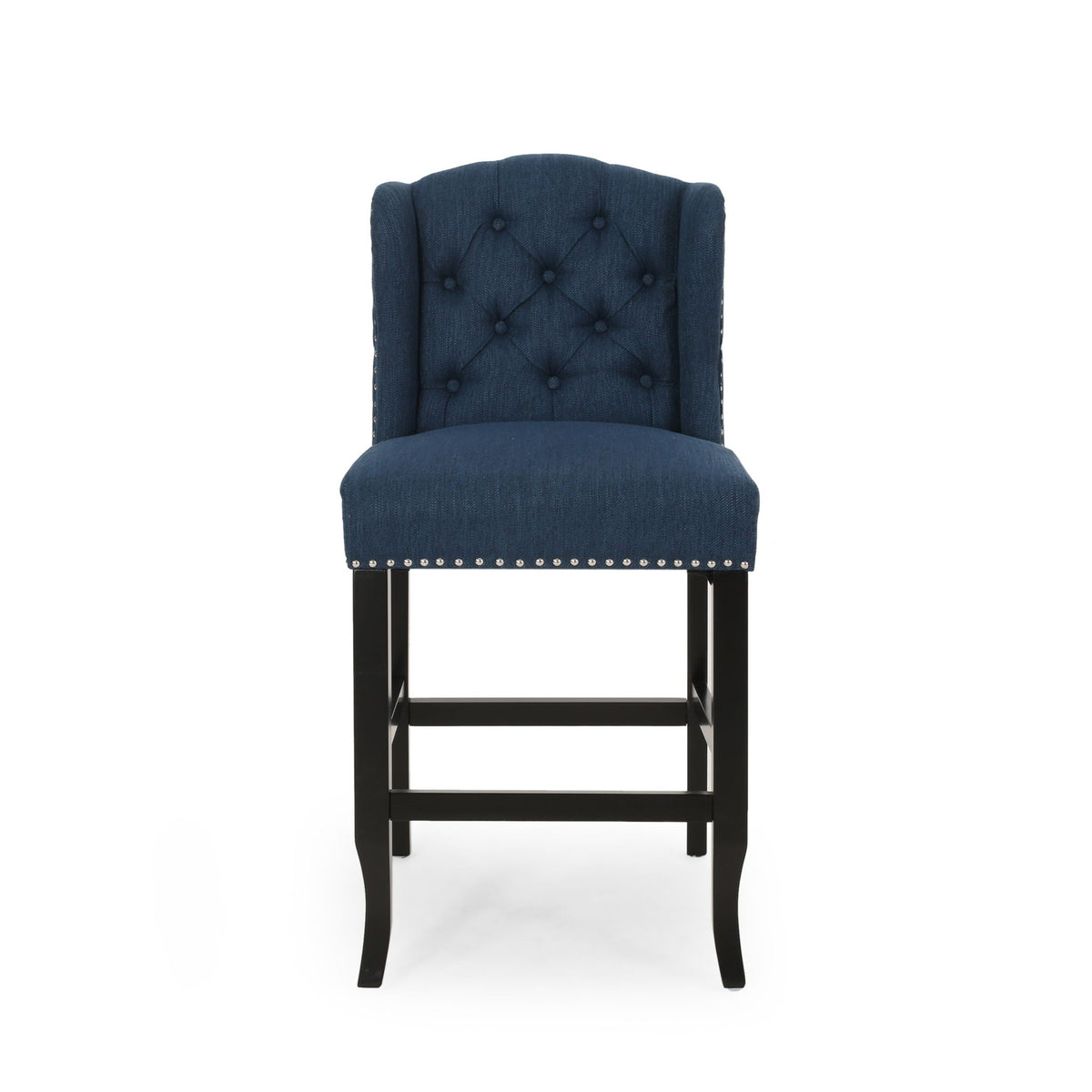Vienna Fabric Tufted Counter Stool With Nailhead Accents (Set of 2)