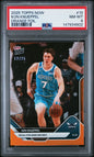 Graded 2025 Topps Now Kon Knueppel #10 Orange Foil /25 Rookie RC Basketball Card PSA 8 Near Mint