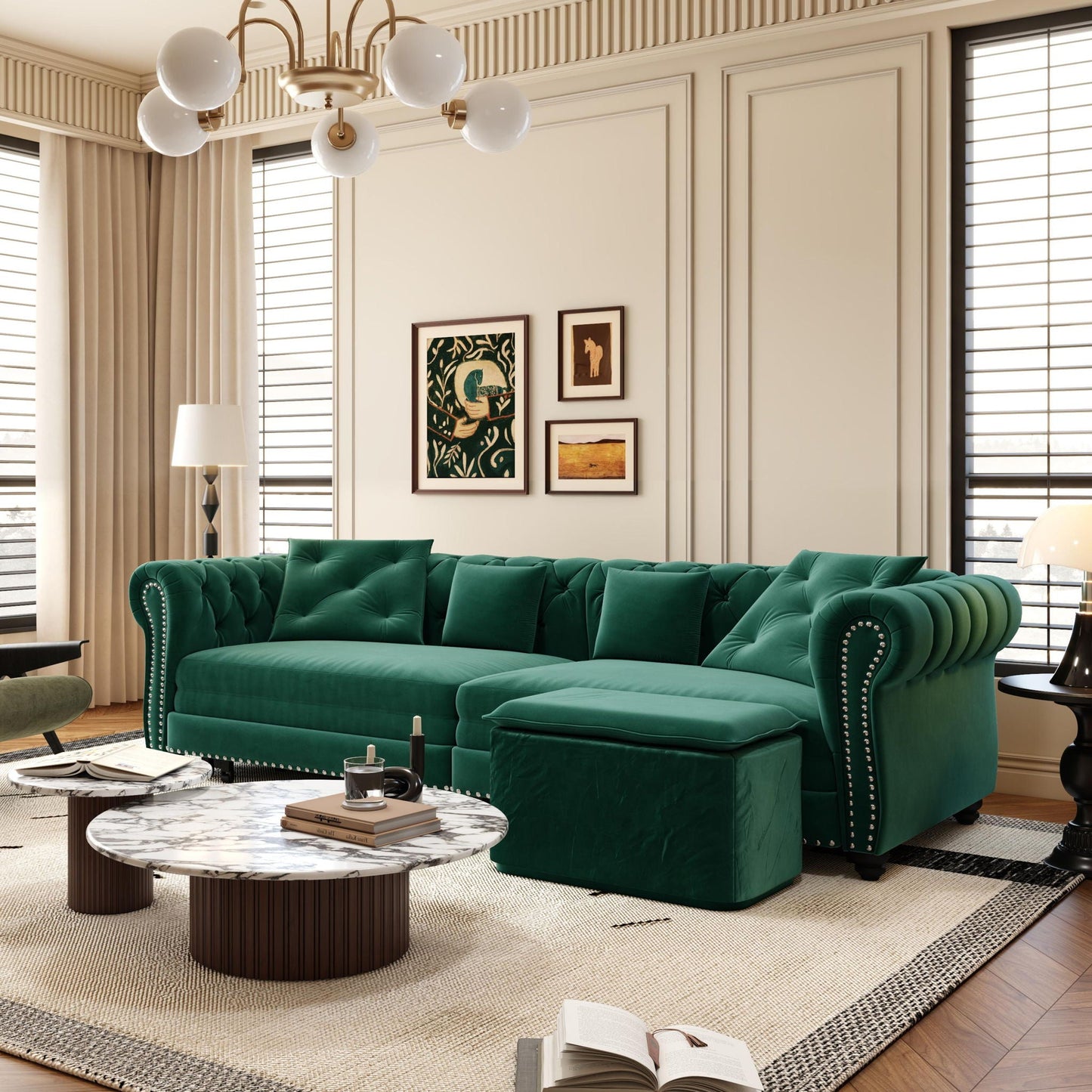 3 In 1 Pull Out Convertible Sleeper Sofa Bed, King Size, Chaise Lounge