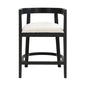 Modern Rubberwood Counter Stool Set With Upholstered Seats
