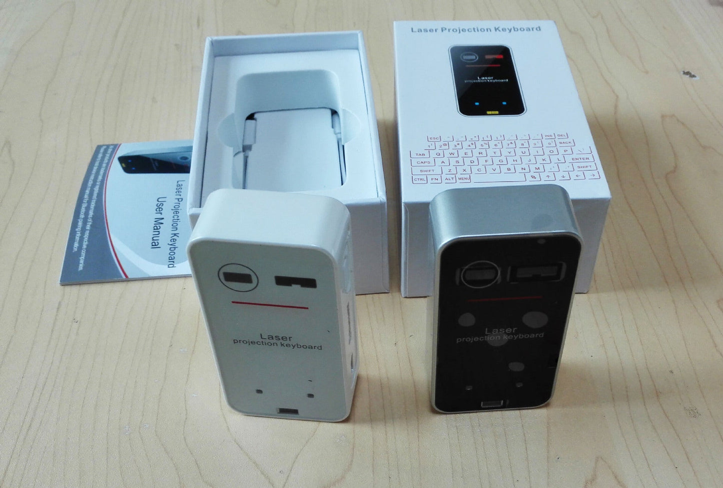 Wireless Laser Keyboard with Bluetooth Connectivity for Mobile and Desktop Devices