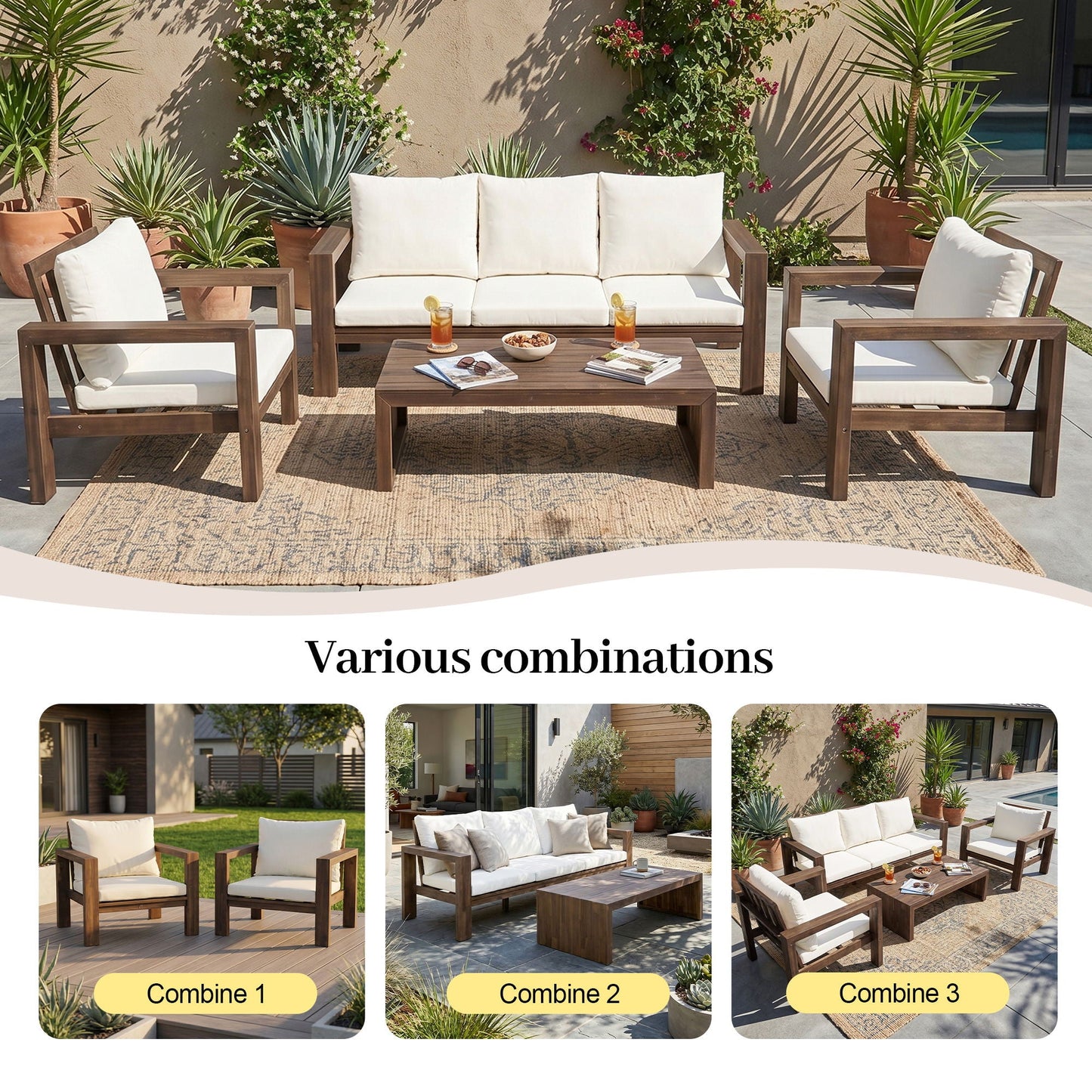 4 Piece Patio Sofa Set
